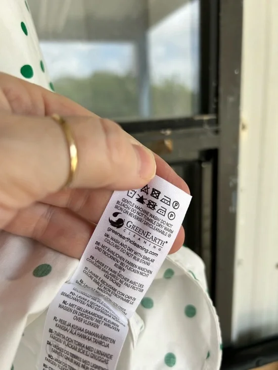 Boden Sienna Shirt Green Polka Dot Cotton Button Front Blouse 14 - Picture 8 of 9